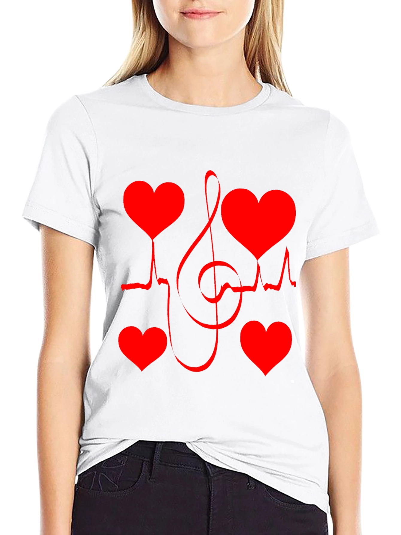 Heartbeat Music Note Graphic Tee