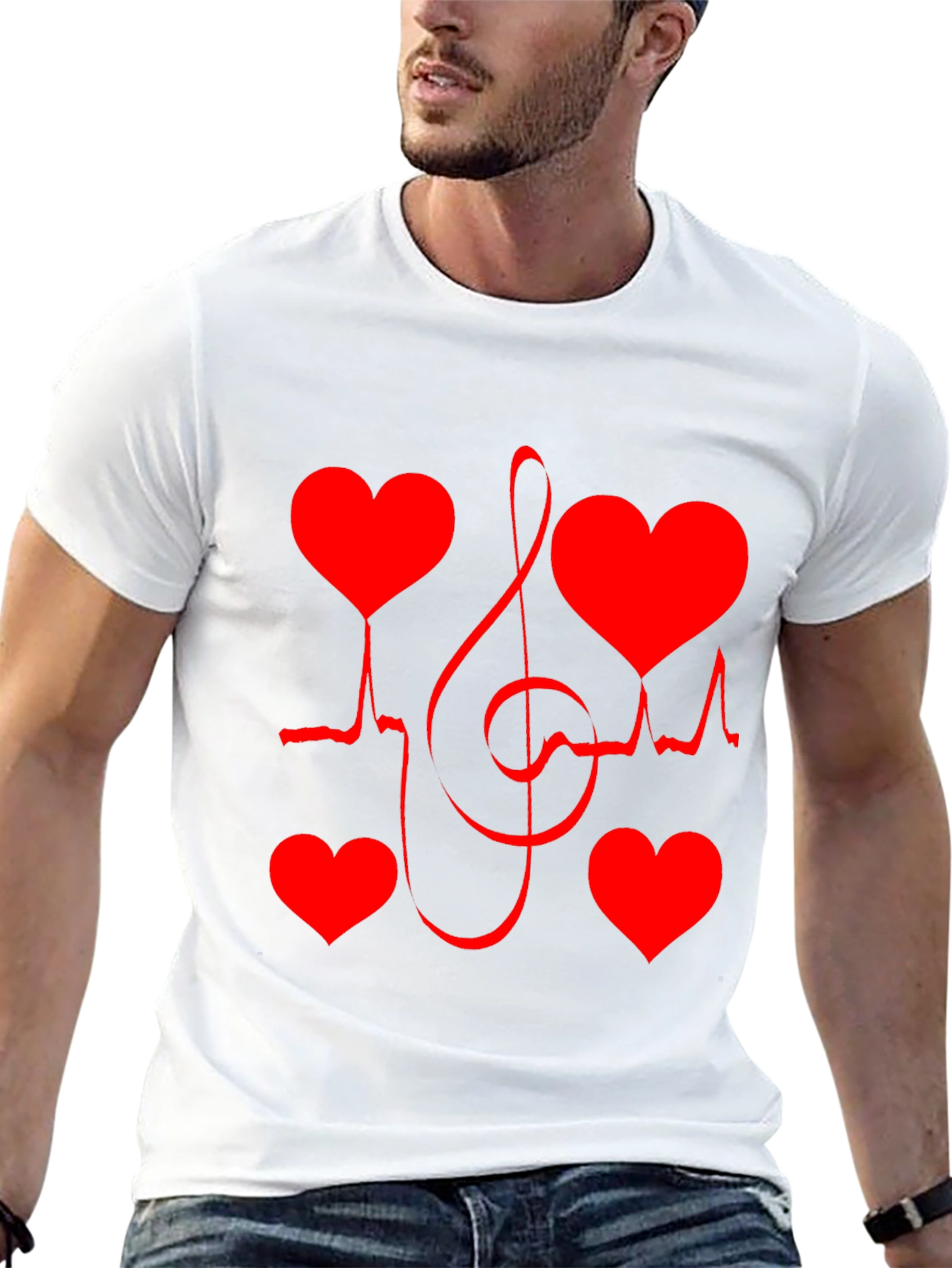 Heartbeat Music Note Graphic Tee