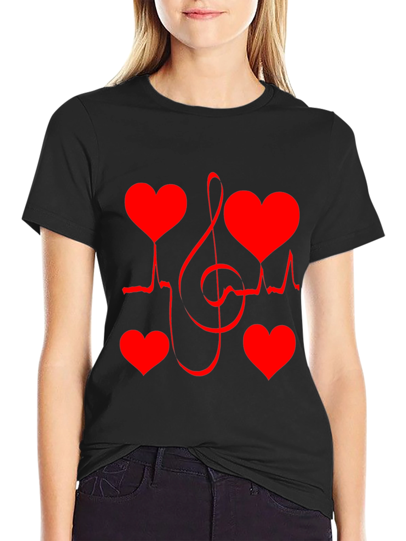 Heartbeat Music Note Graphic Tee