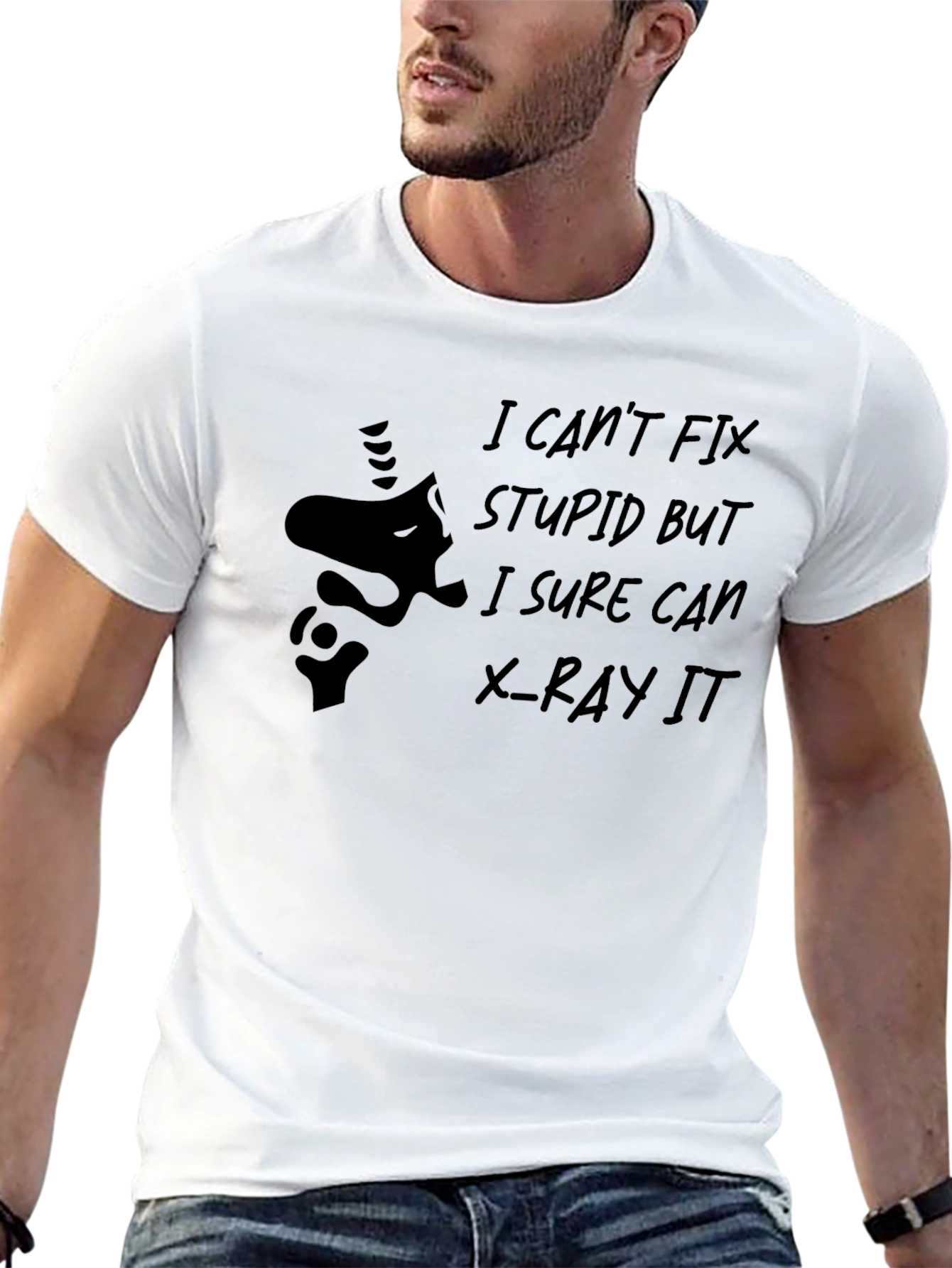 Funny X-Ray T-Shirt - I Cant Fix Stupid