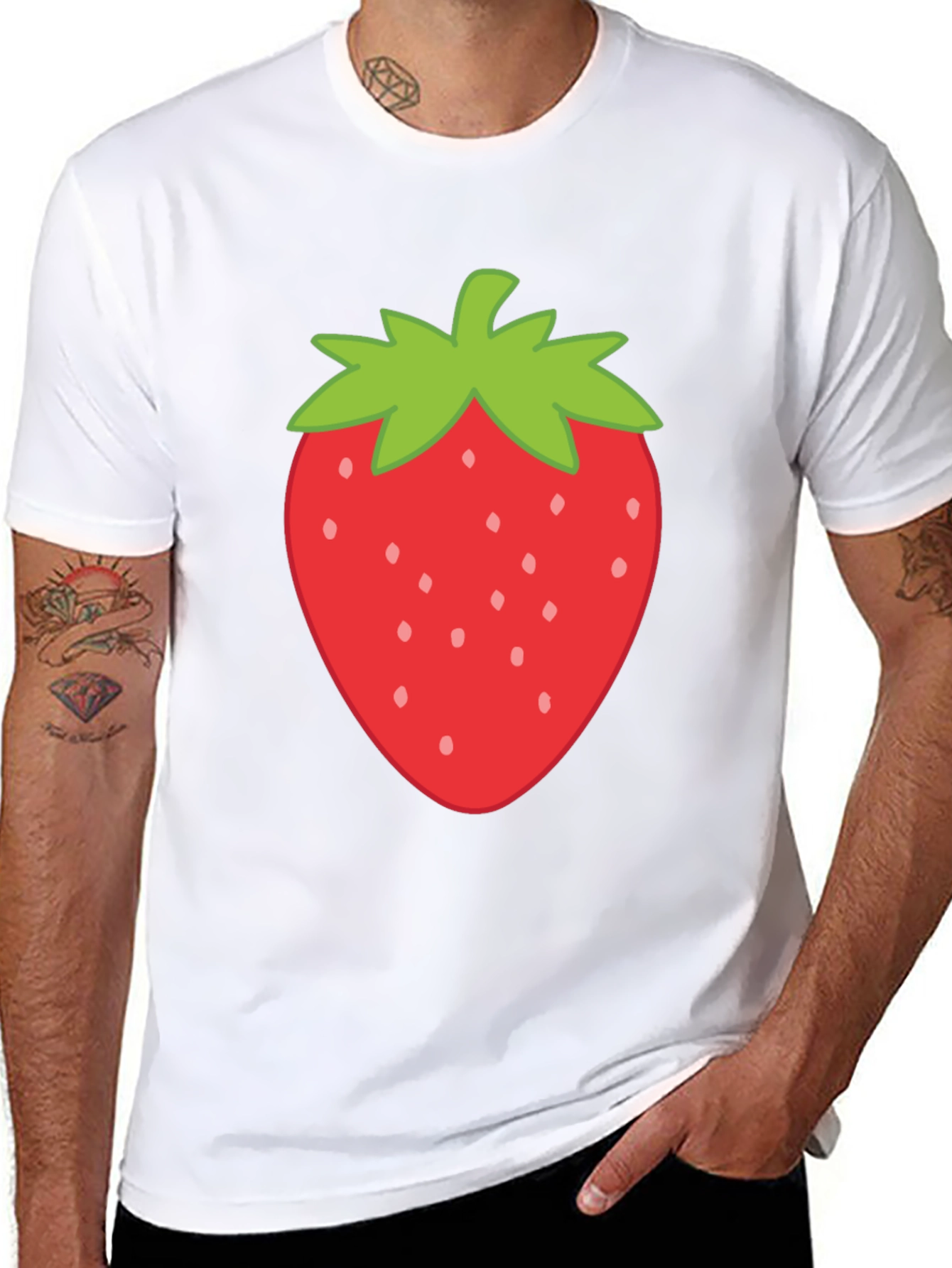 Strawberry Graphic Print Crew Neck T-Shirt