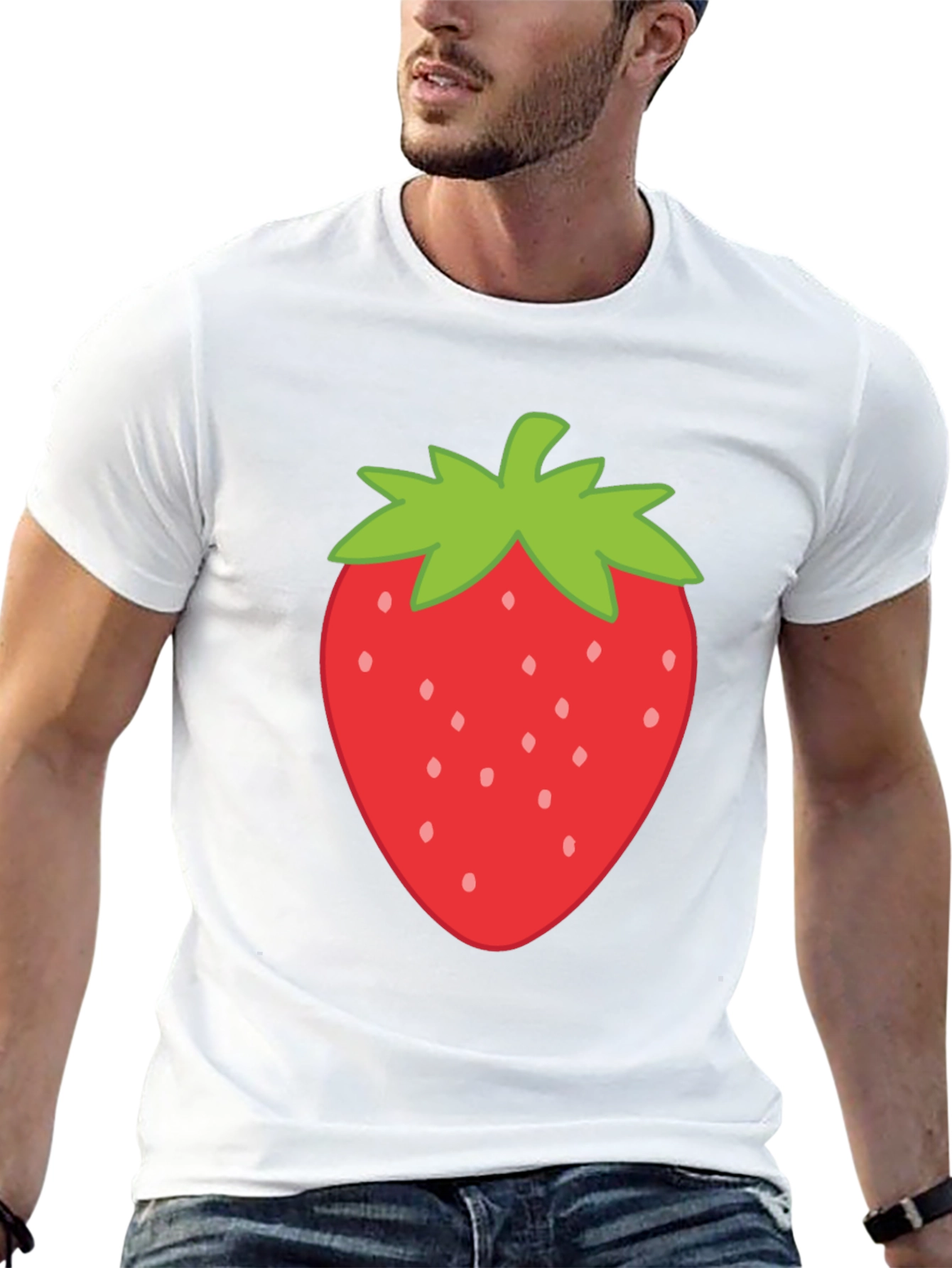 Strawberry Graphic Print Crew Neck T-Shirt