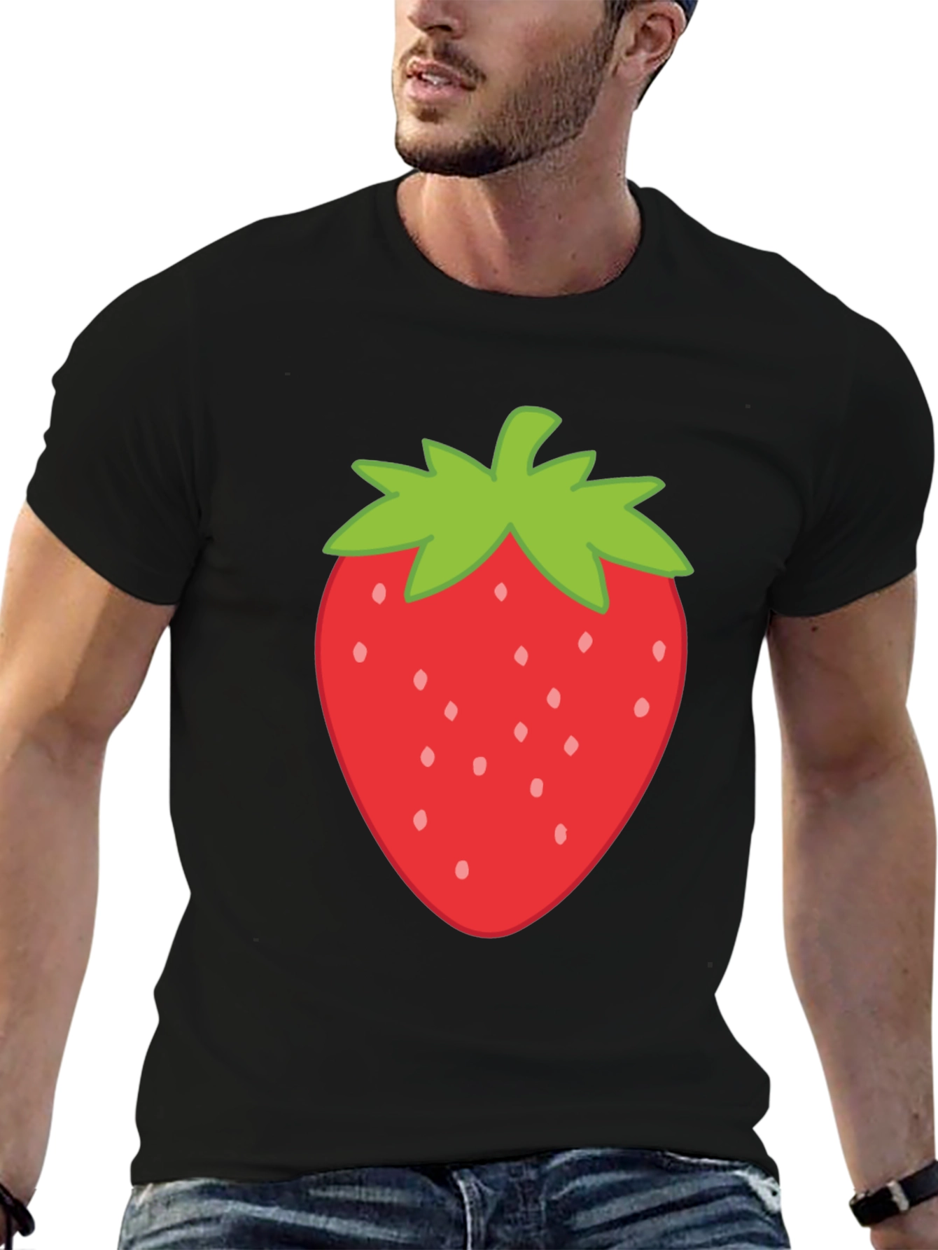 Strawberry Graphic Print Crew Neck T-Shirt