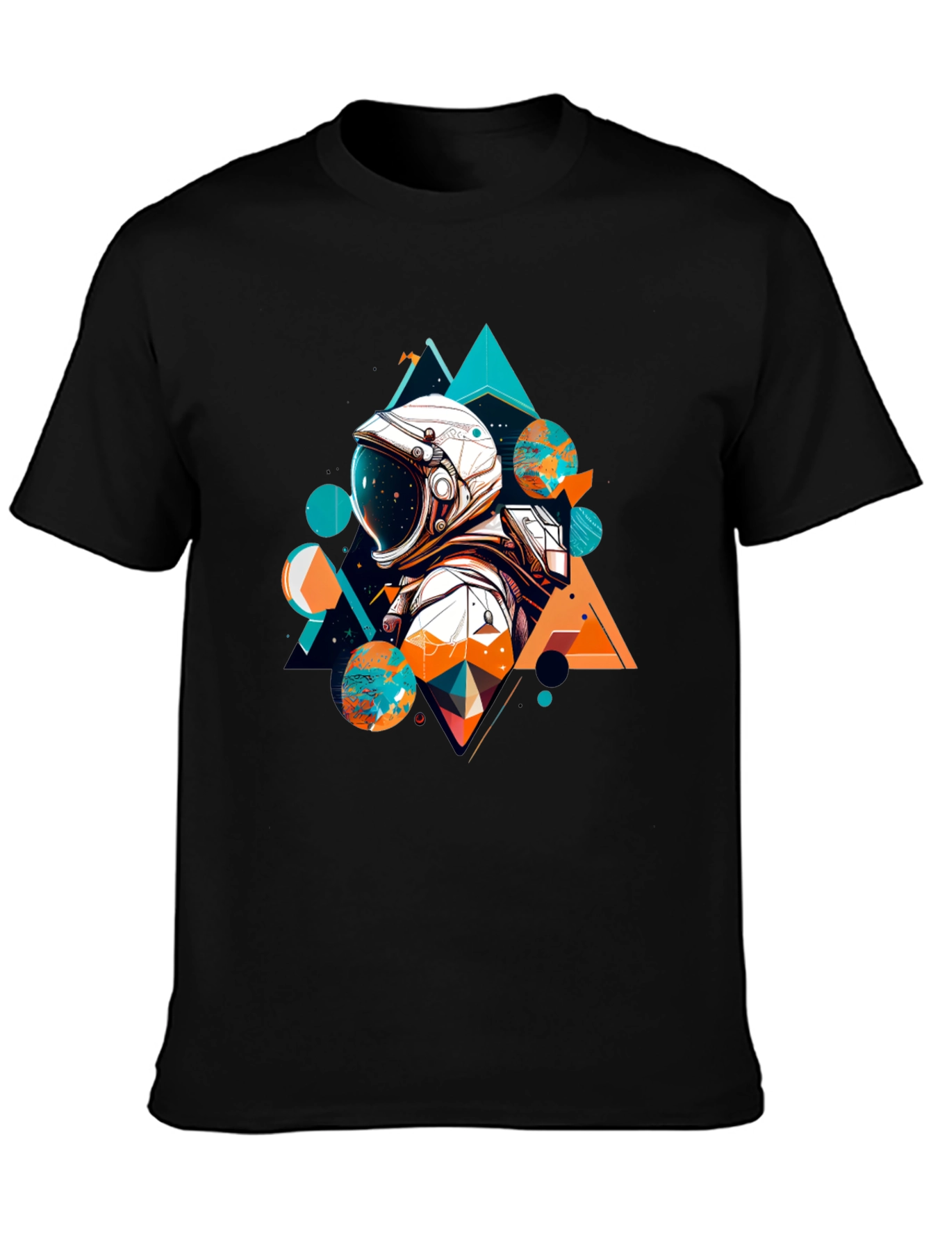 Astronaut Geometric T-Shirt - Space Graphic Tee
