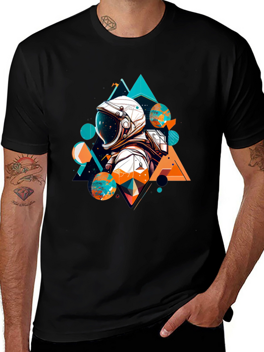 Astronaut Geometric T-Shirt - Space Graphic Tee