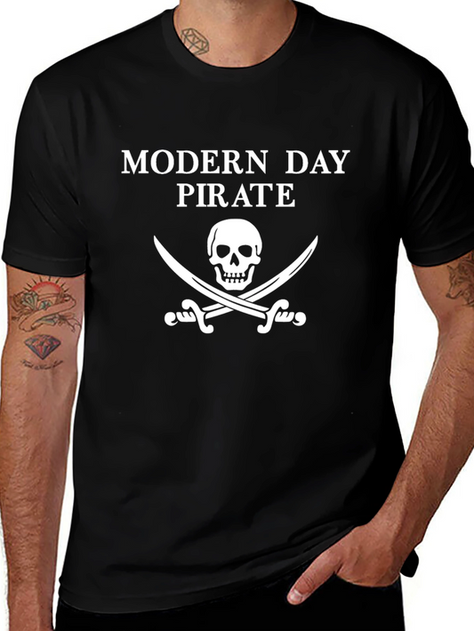 Modern Day Pirate Graphic Tee - Skull & Swords
