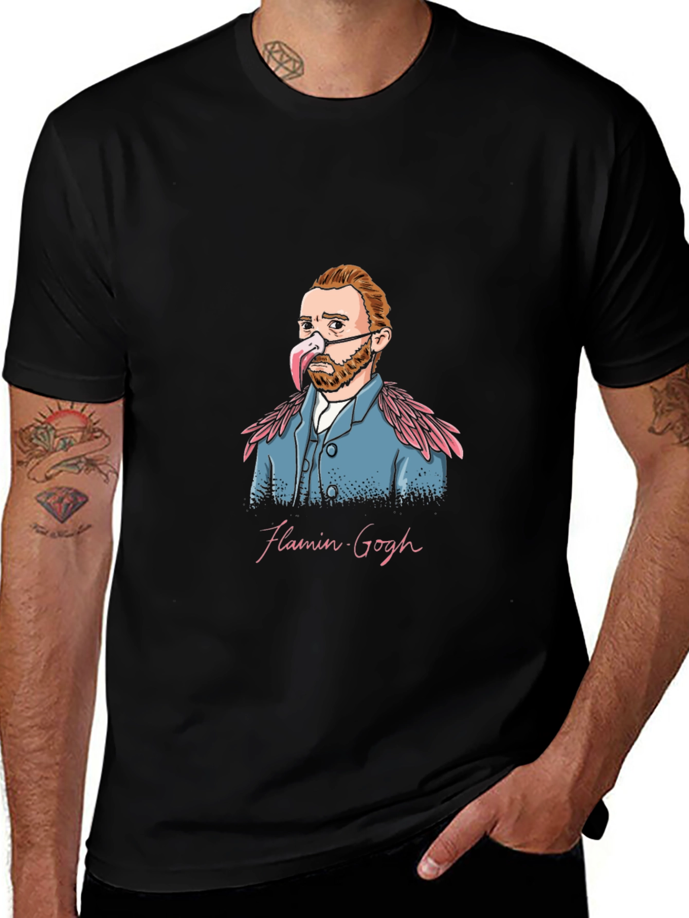 Flamin Gogh Black T-Shirt - Artistic Humor
