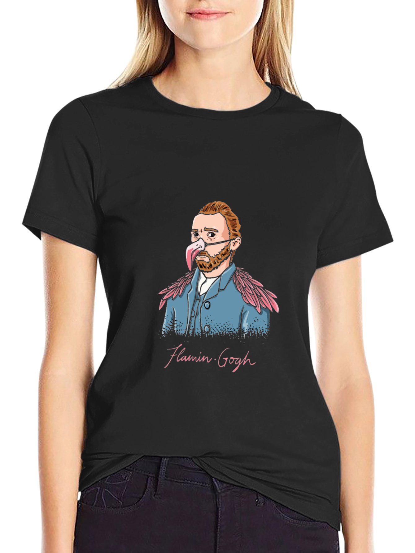 Flamin Gogh Black T-Shirt - Artistic Humor