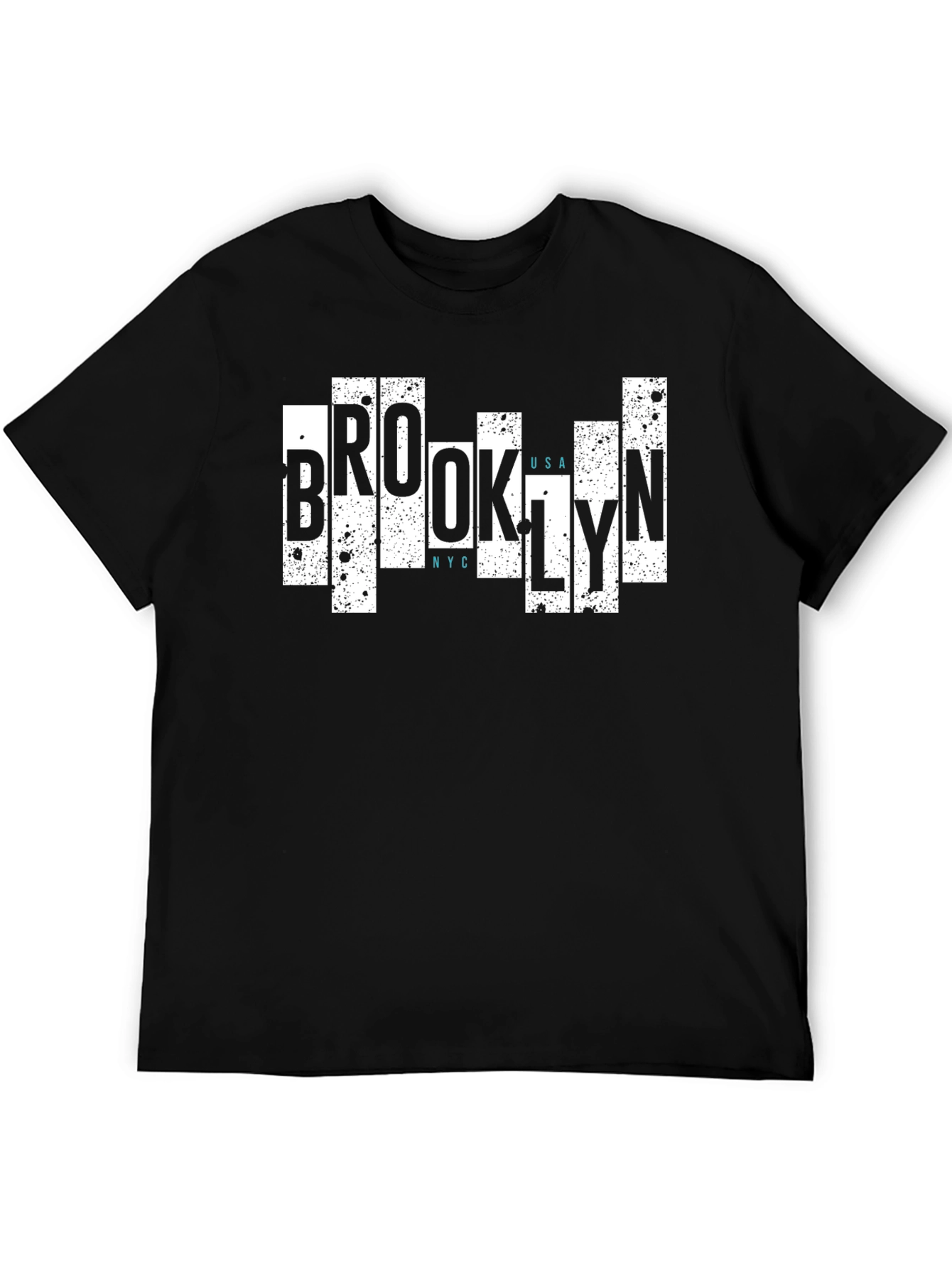 Brooklyn USA NYC Graphic Print Black T-Shirt