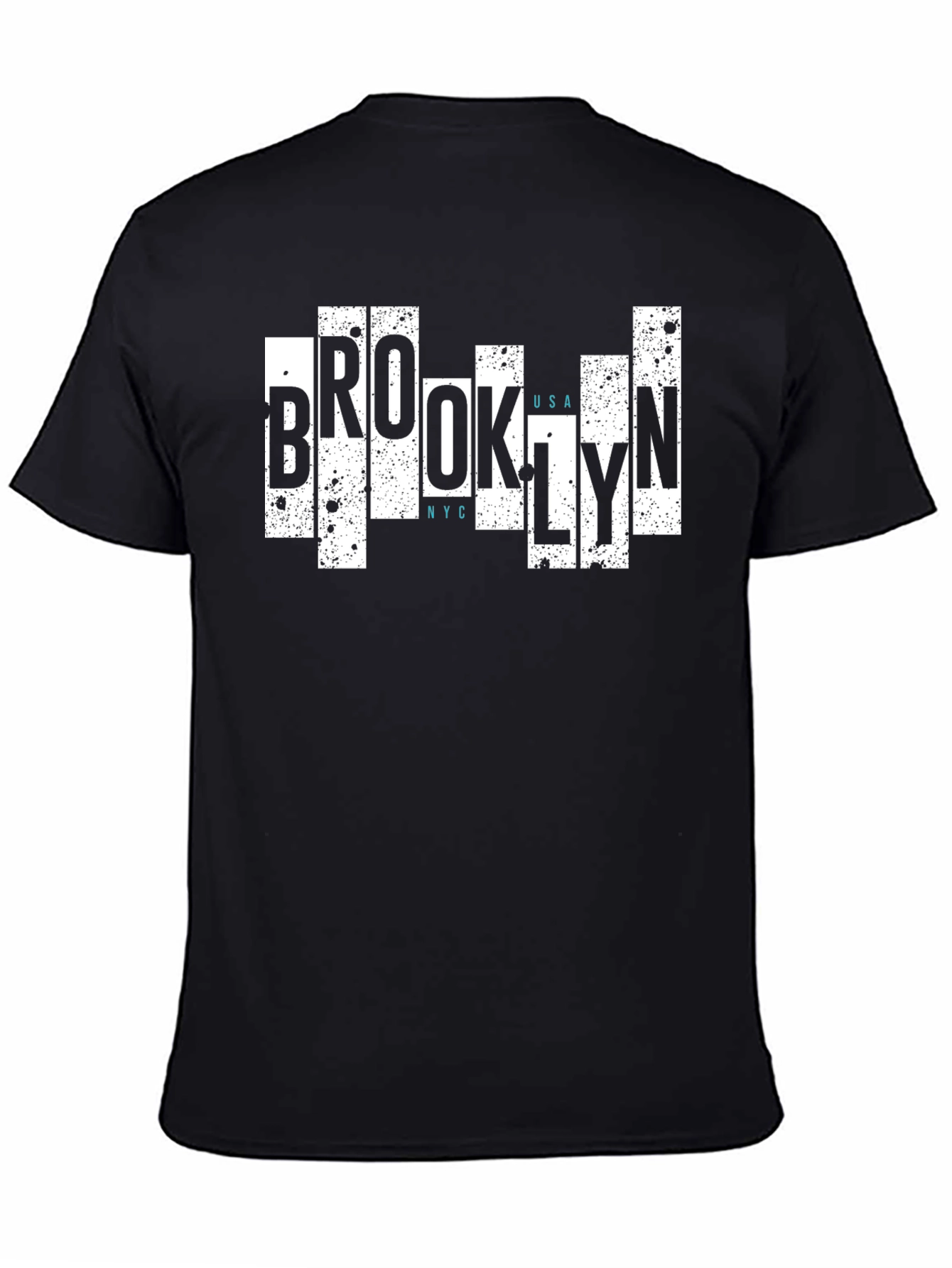 Brooklyn USA NYC Graphic Print Black T-Shirt