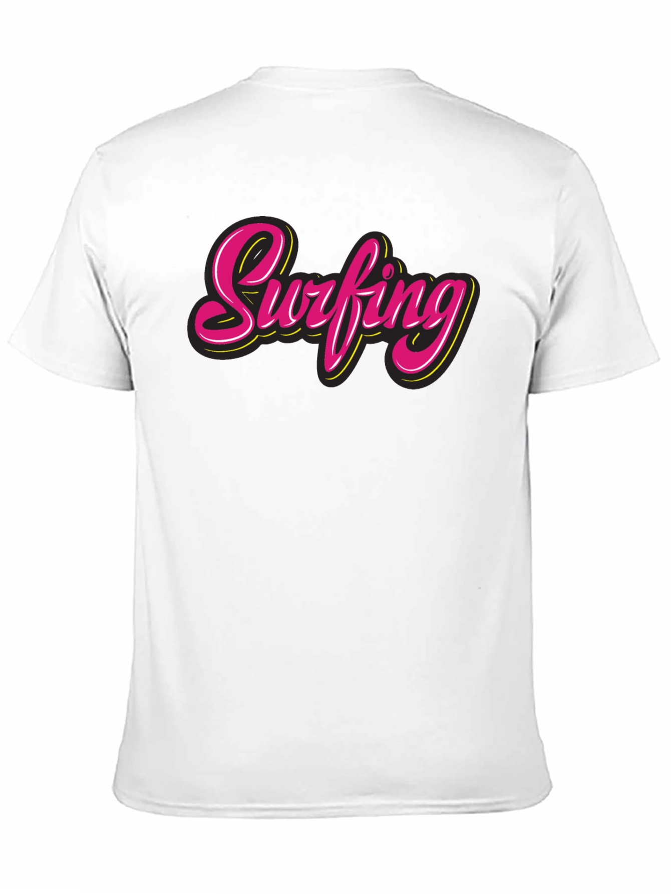 Surfing Graphic Tee - Retro Style Black T-Shirt
