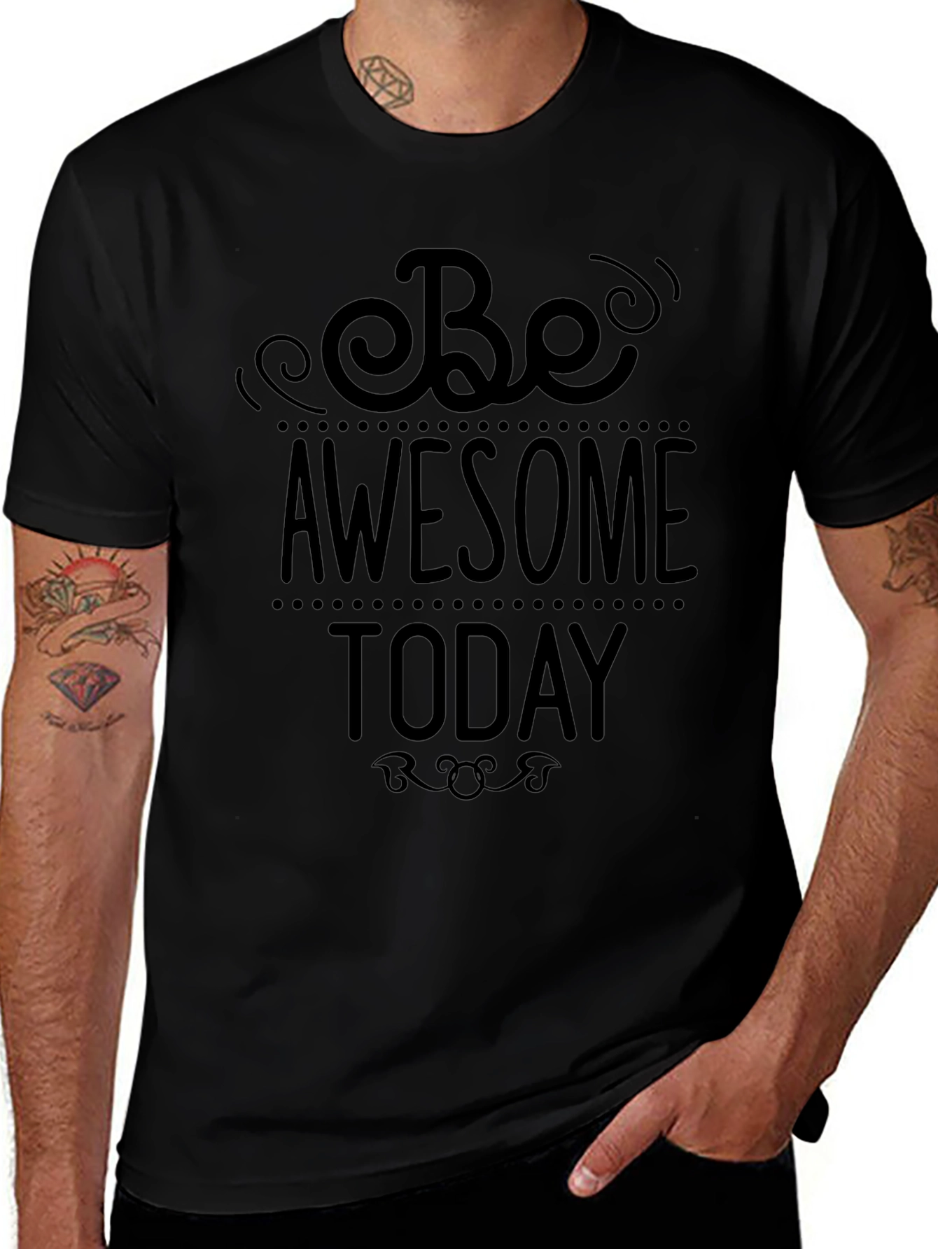 Be Awesome Today Black T-Shirt