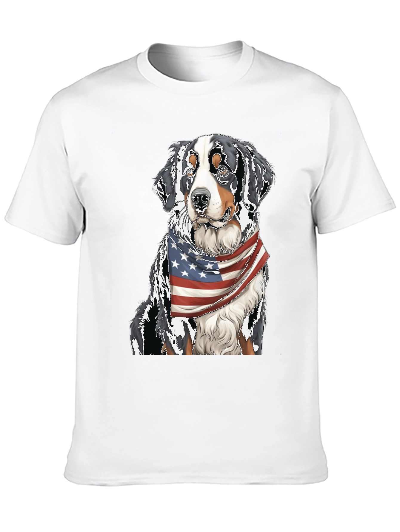 Bernese Mountain Dog American Flag T-Shirt