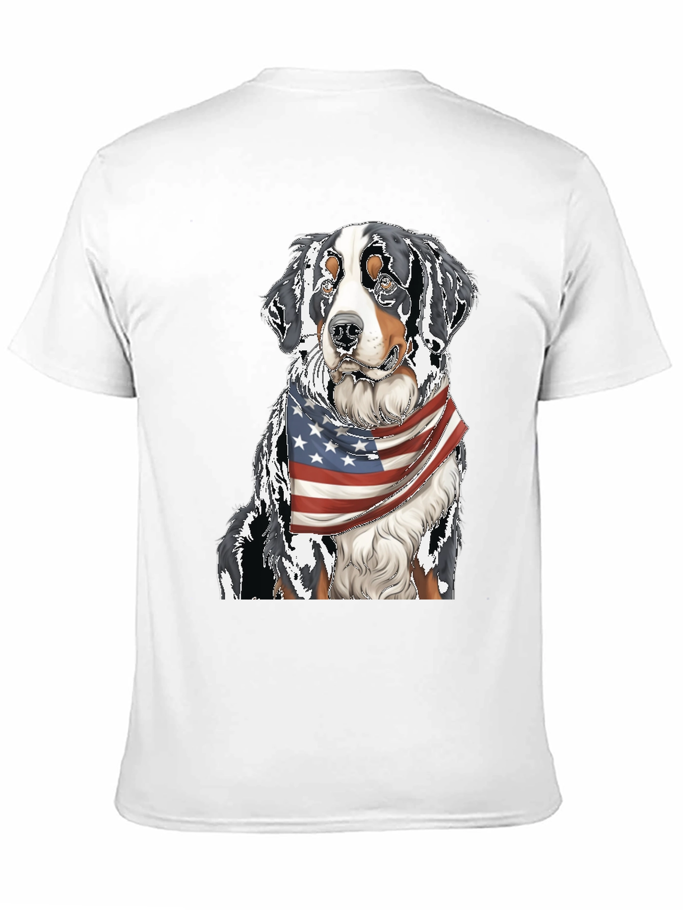 Bernese Mountain Dog American Flag T-Shirt