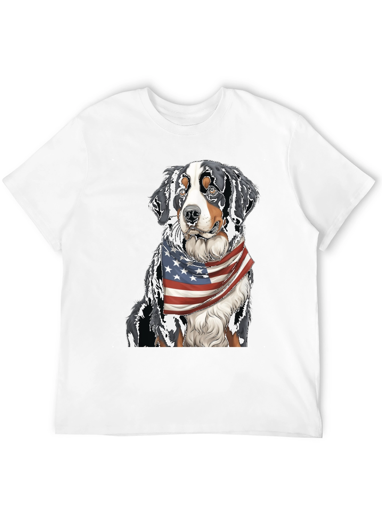 Bernese Mountain Dog American Flag T-Shirt