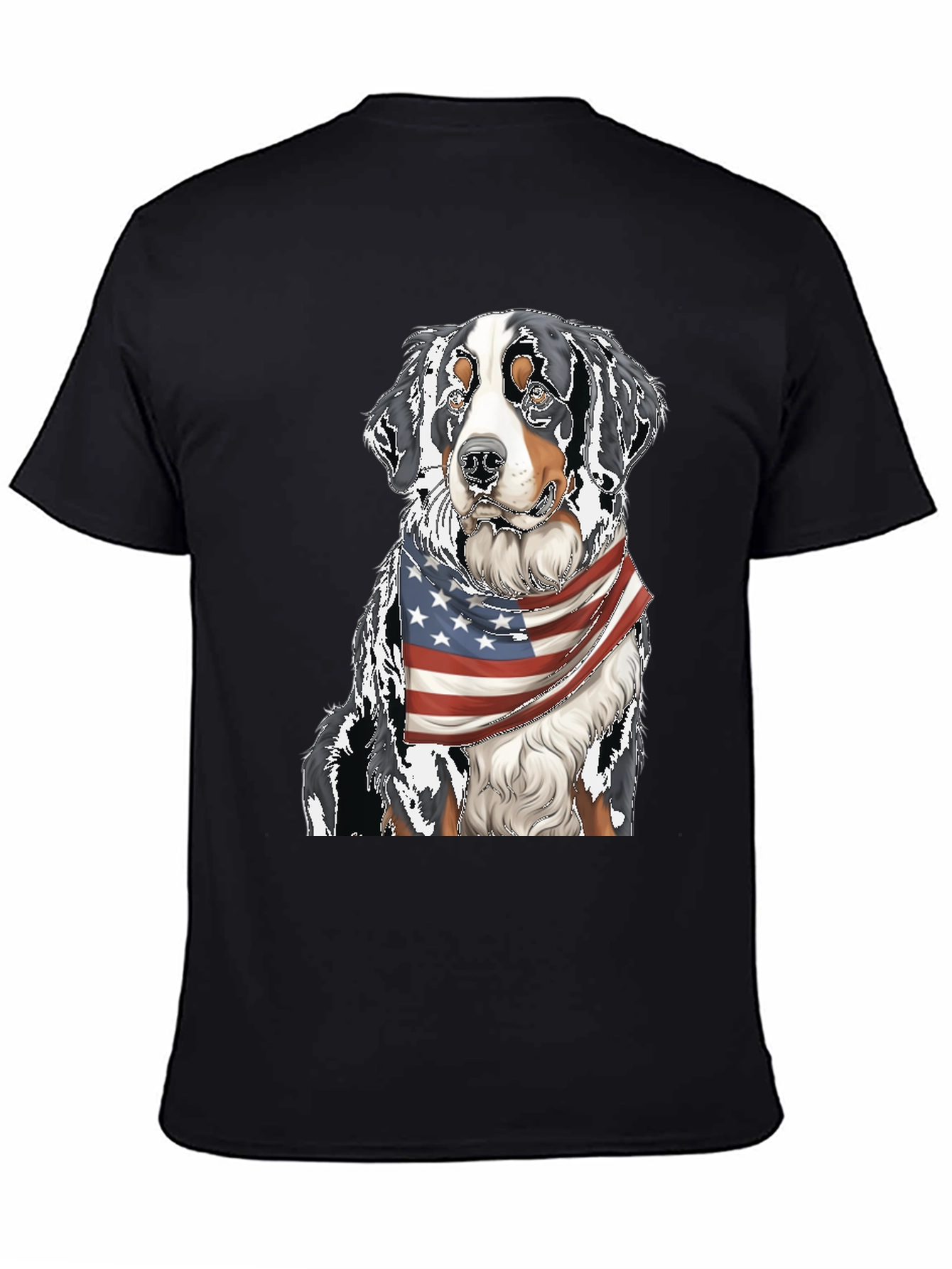 Bernese Mountain Dog American Flag T-Shirt