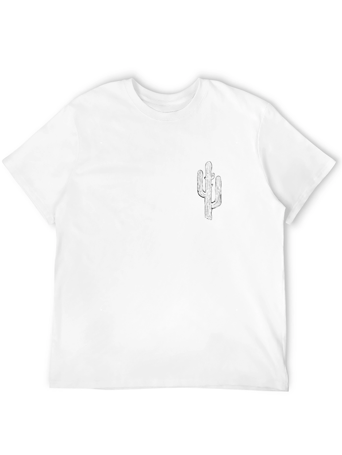 Mens Black Graphic Tee - Desert Cactus Design