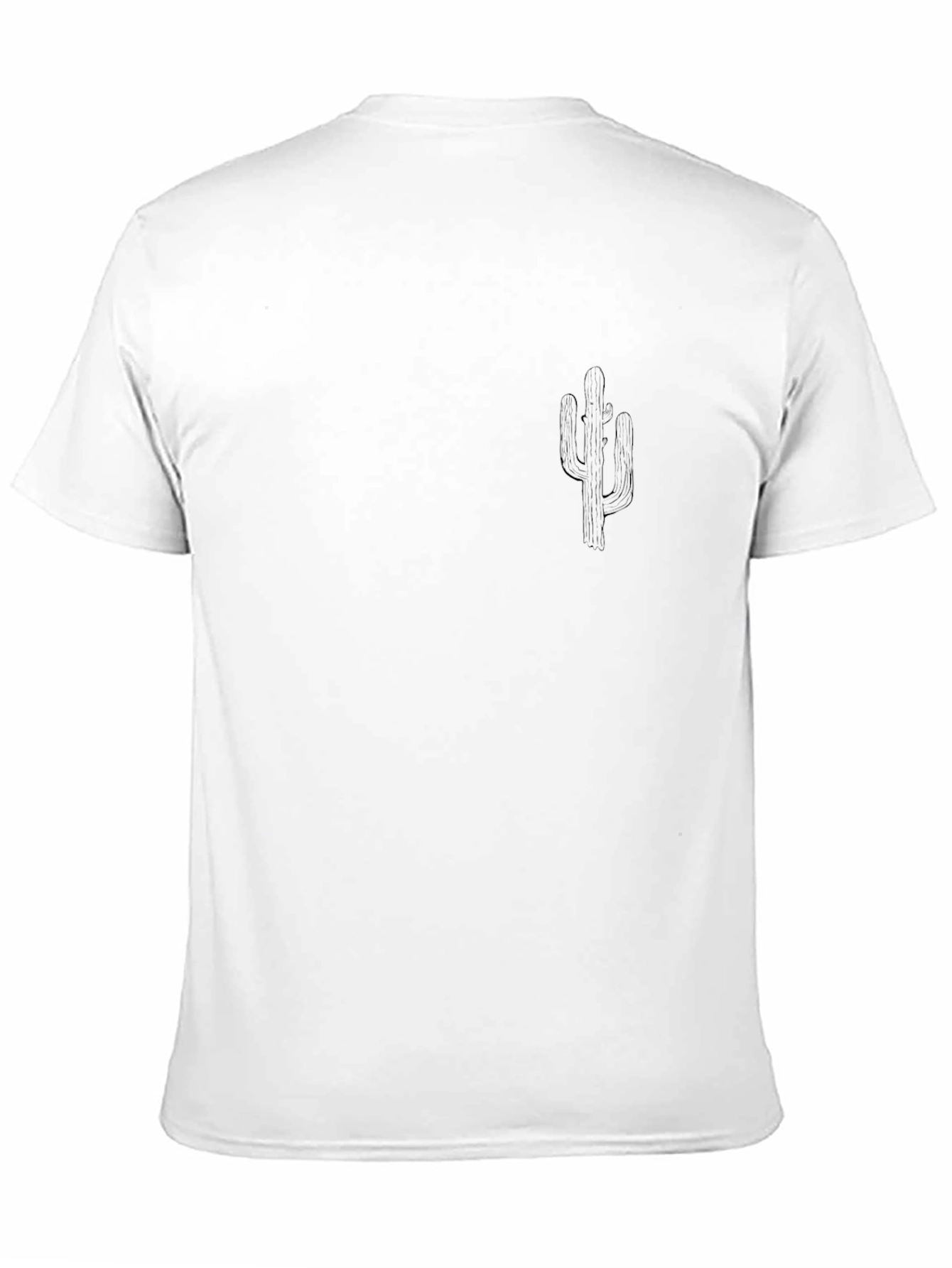 Mens Black Graphic Tee - Desert Cactus Design