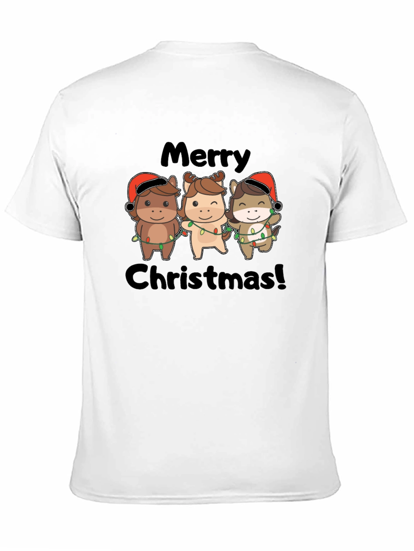 Festive Horses Merry Christmas T-Shirt