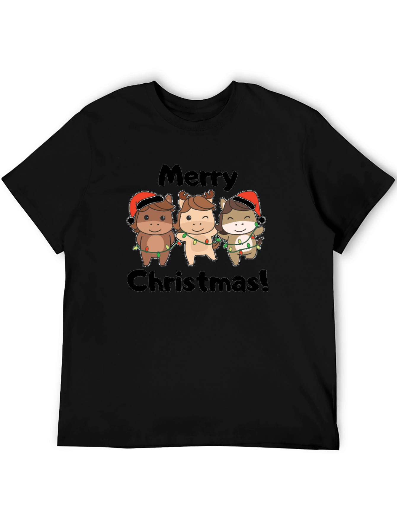 Festive Horses Merry Christmas T-Shirt