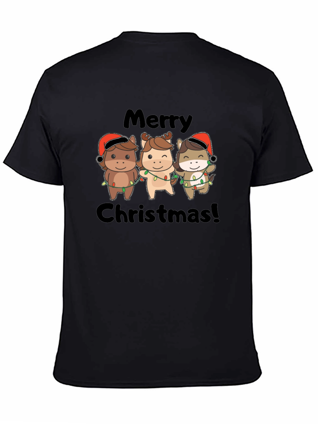 Festive Horses Merry Christmas T-Shirt