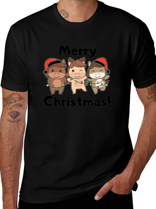 Festive Horses Merry Christmas T-Shirt