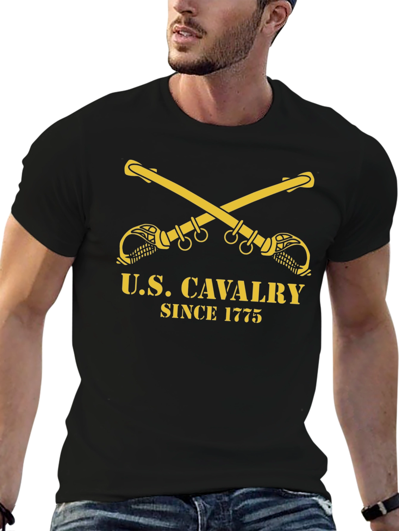 U.S. Cavalry Since 1775 Black Graphic T-Shirt