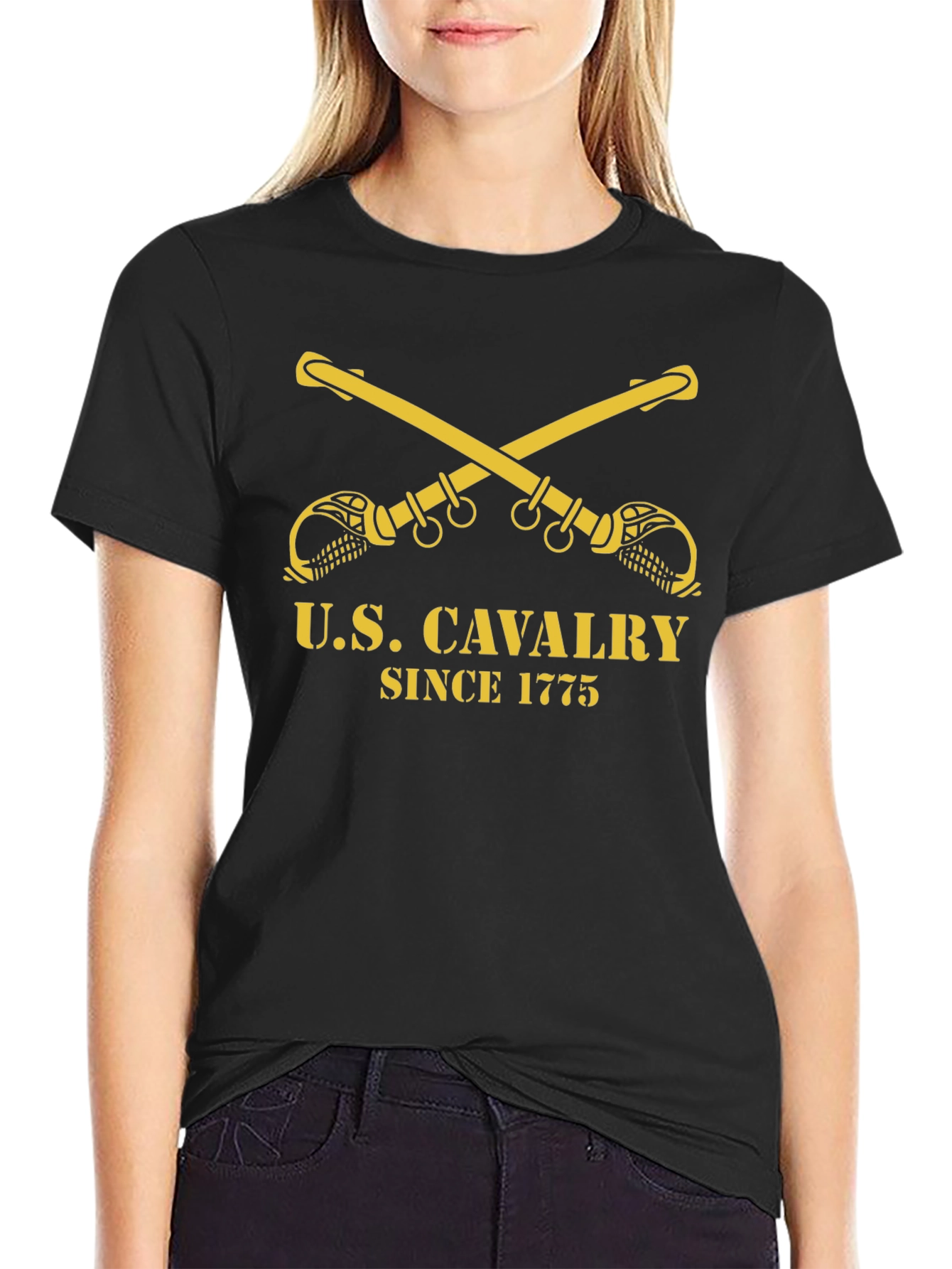 U.S. Cavalry Since 1775 Black Graphic T-Shirt