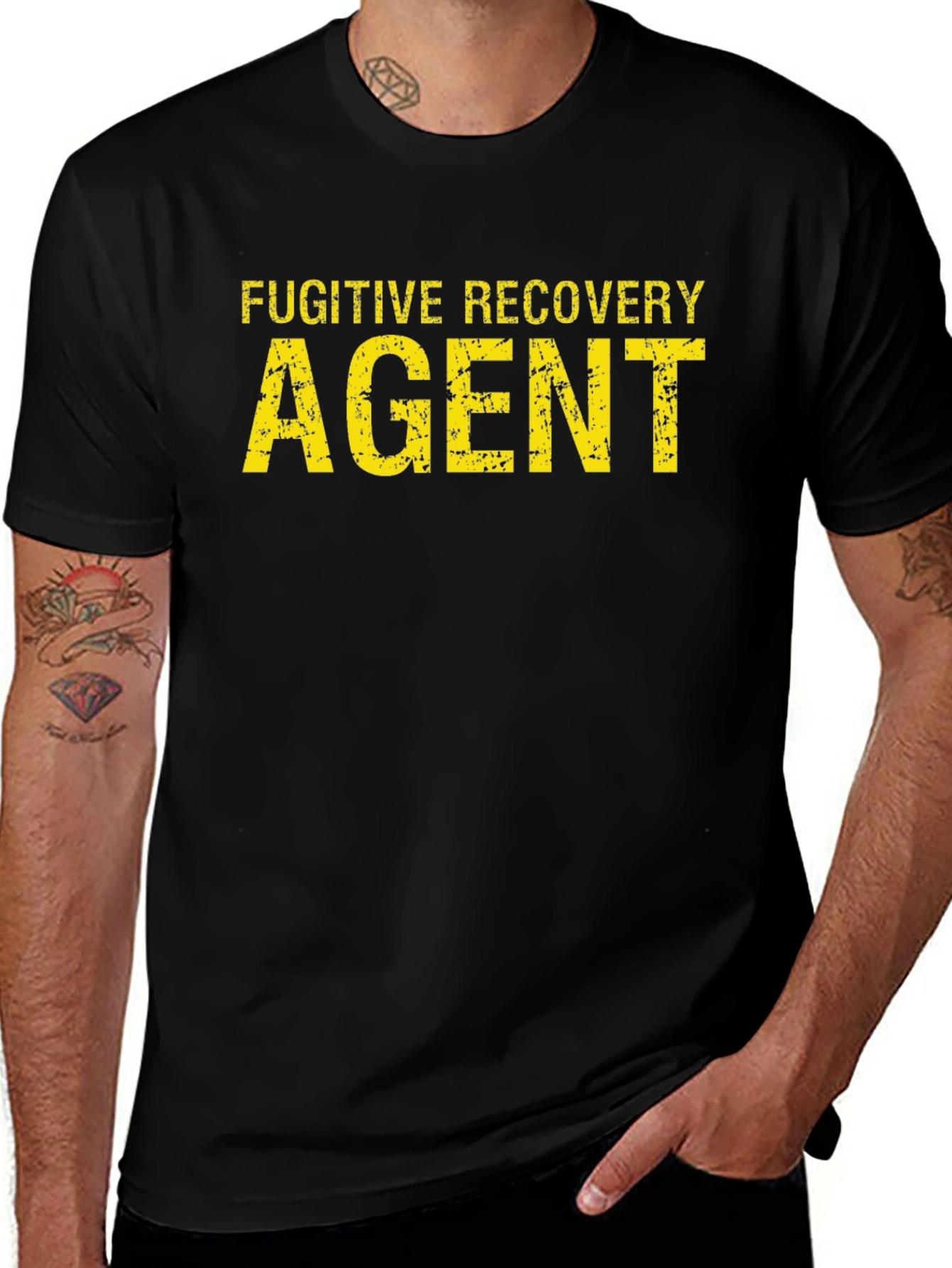 Fugitive Recovery Agent Graphic Tee - Black