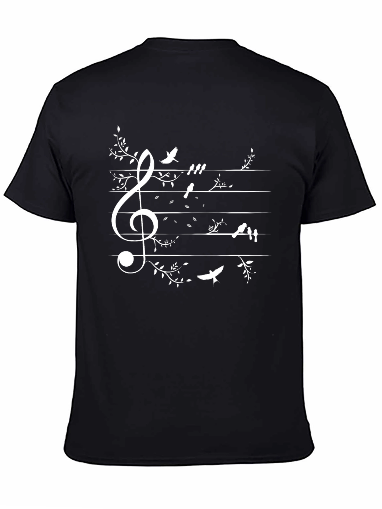 Musical Birds Tee - Treble Clef Staff T-Shirt