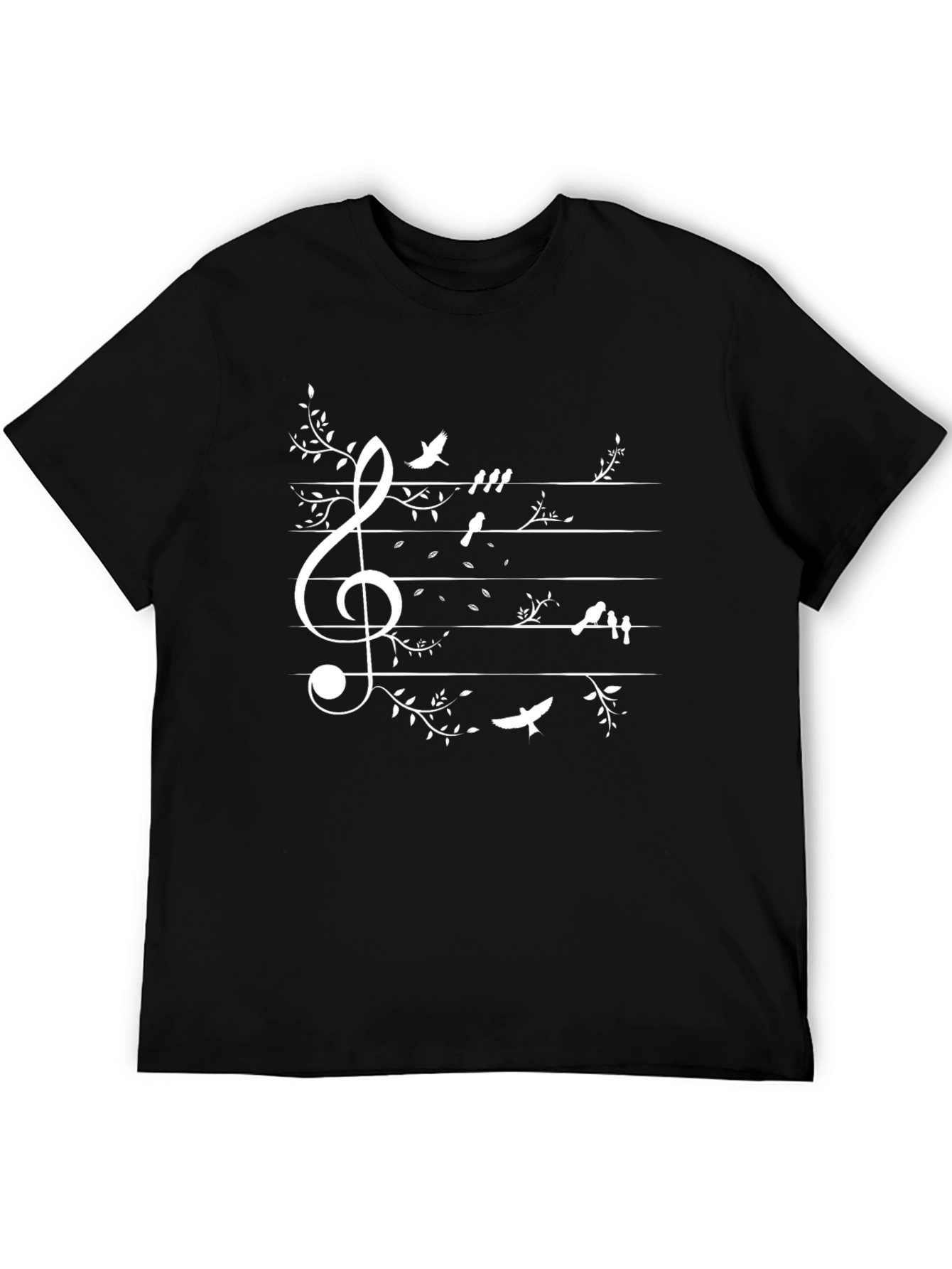 Musical Birds Tee - Treble Clef Staff T-Shirt