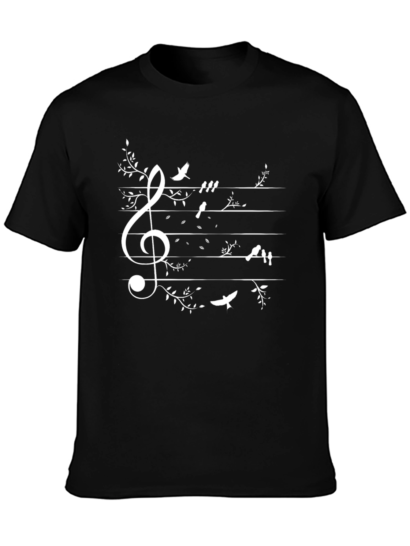 Musical Birds Tee - Treble Clef Staff T-Shirt