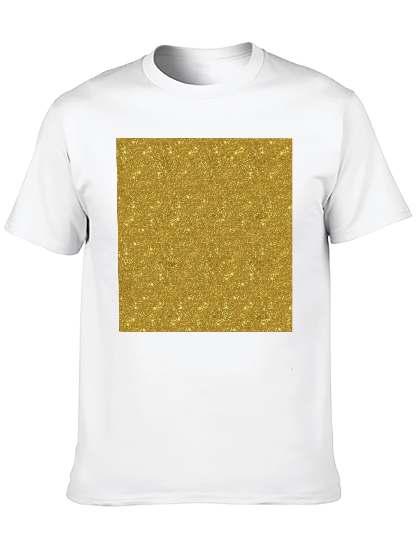 Gold Glitter Print Black T-Shirt