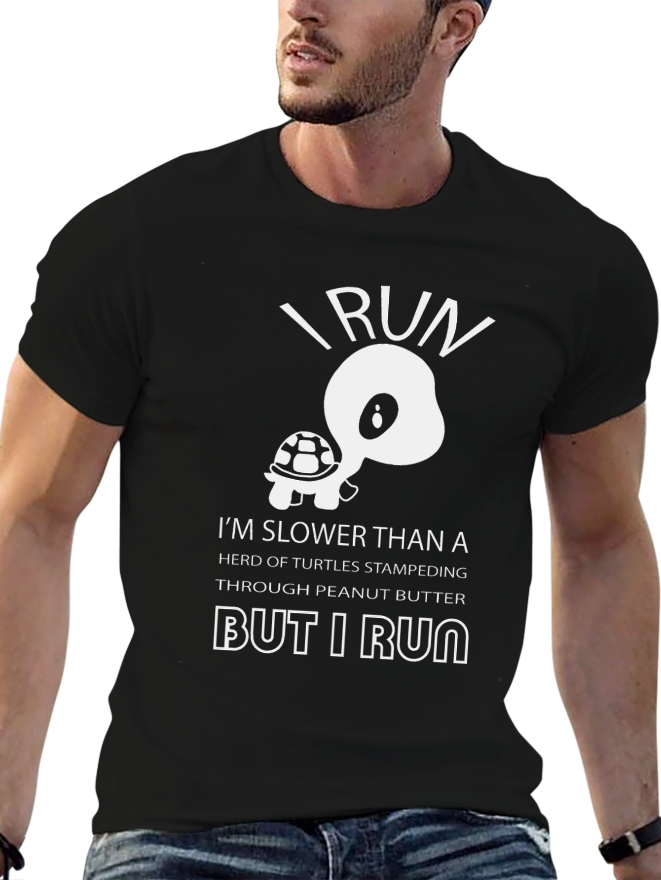 Funny Turtle Running T-Shirt: I Run