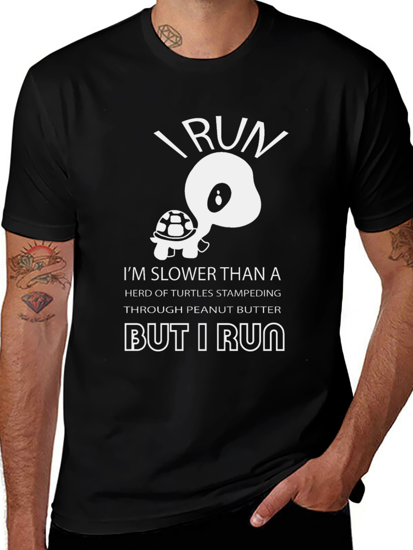 Funny Turtle Running T-Shirt: I Run