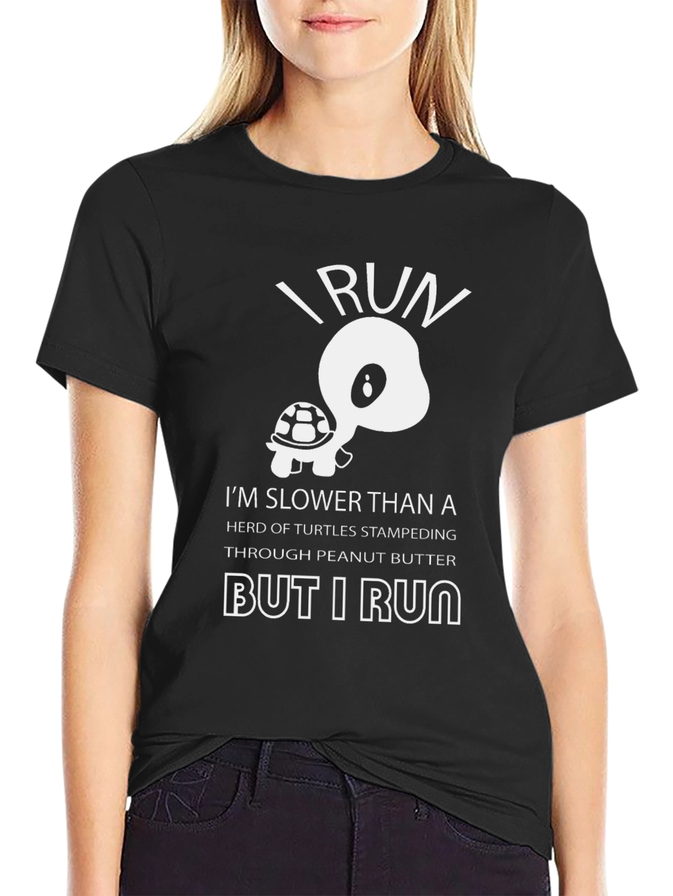 Funny Turtle Running T-Shirt: I Run