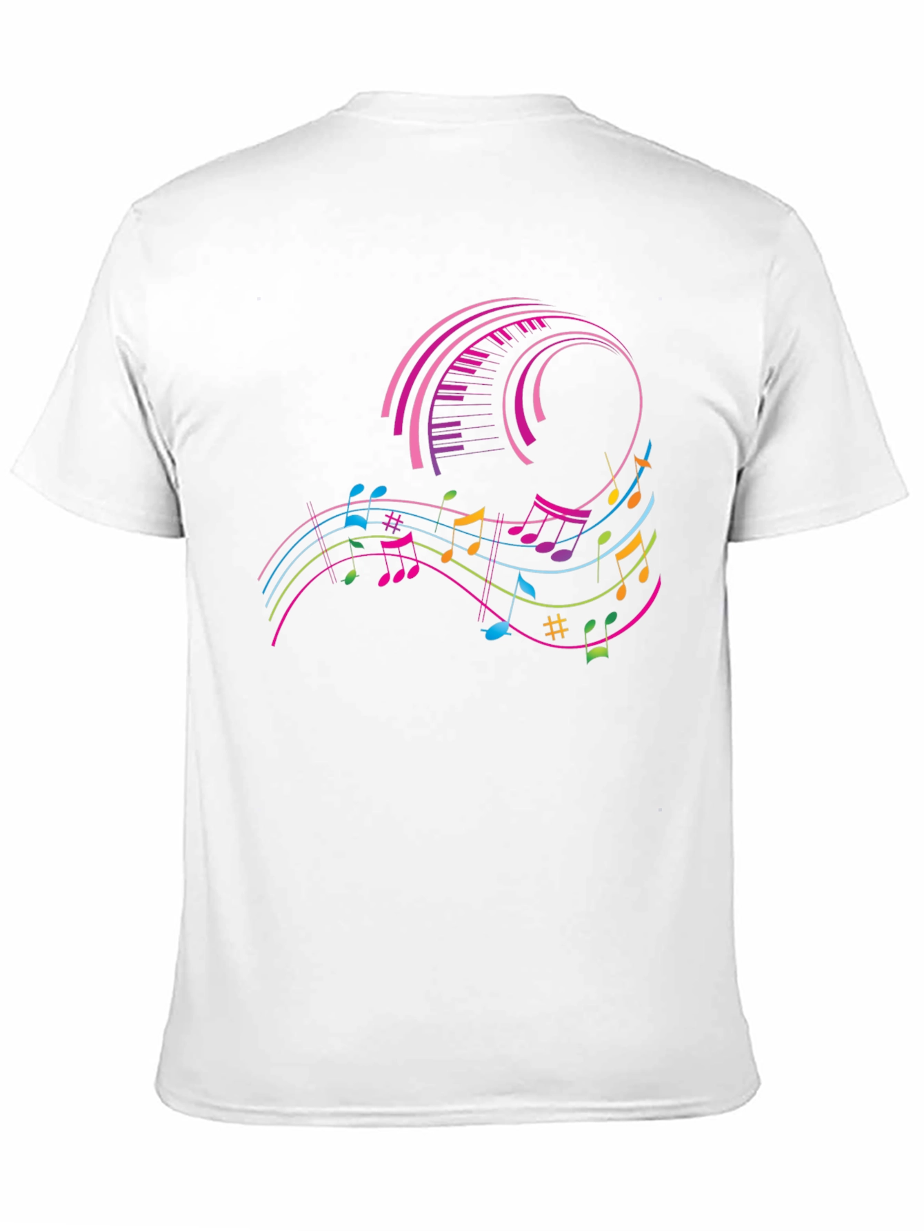 Musical Notes Keyboard Graphic Tee - Black