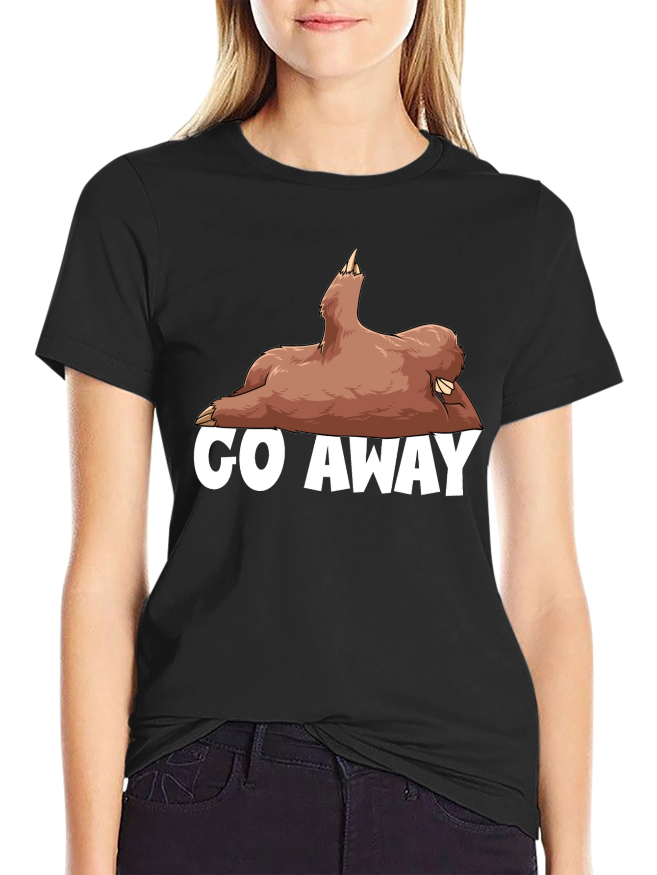 Go Away Sloth Graphic T-Shirt - Funny Casual Tee