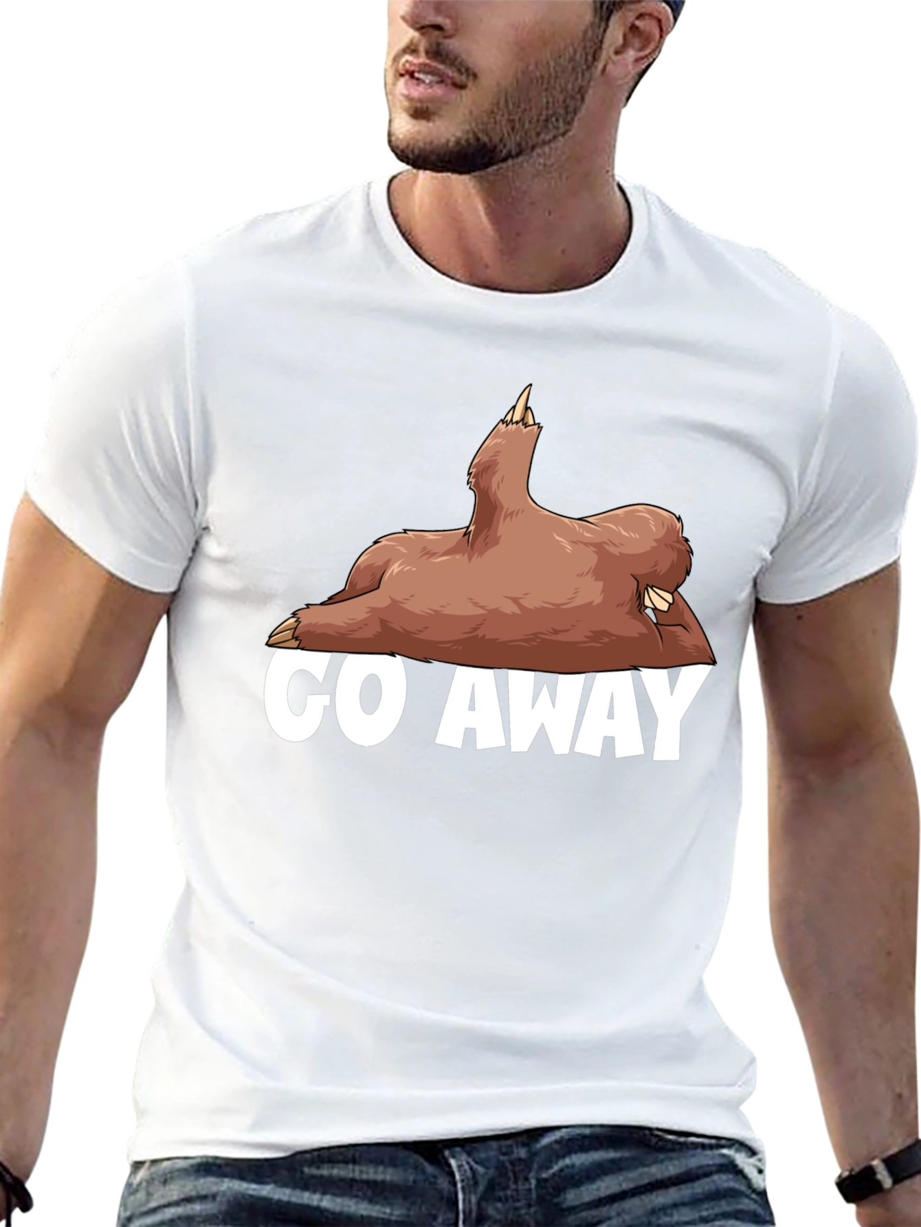 Go Away Sloth Graphic T-Shirt - Funny Casual Tee