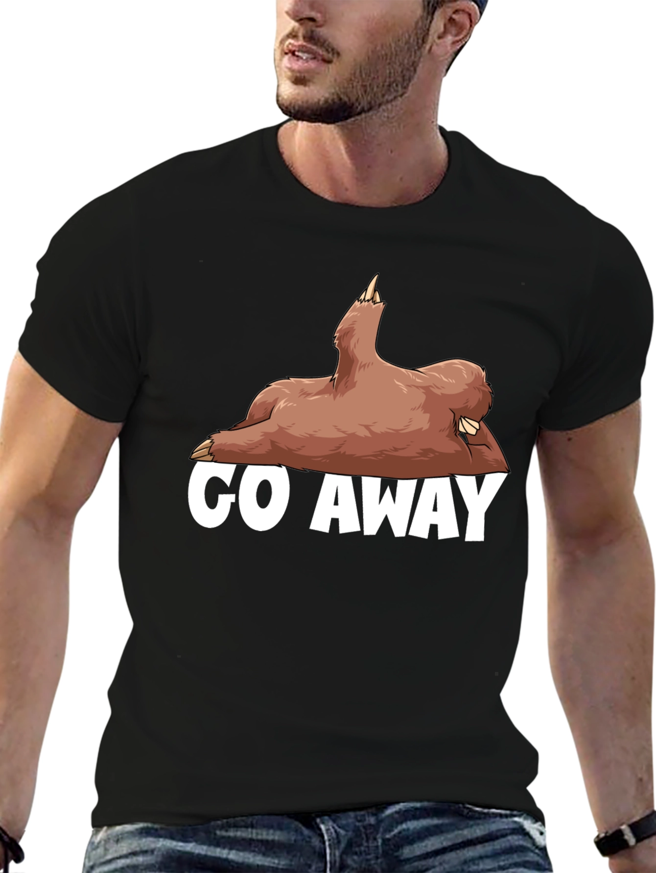 Go Away Sloth Graphic T-Shirt - Funny Casual Tee