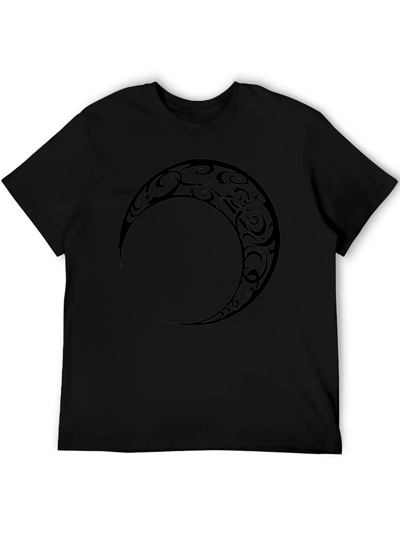 Tribal Crescent Moon Black T-Shirt