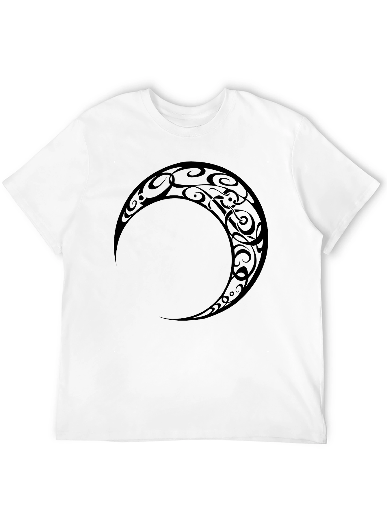 Tribal Crescent Moon Black T-Shirt