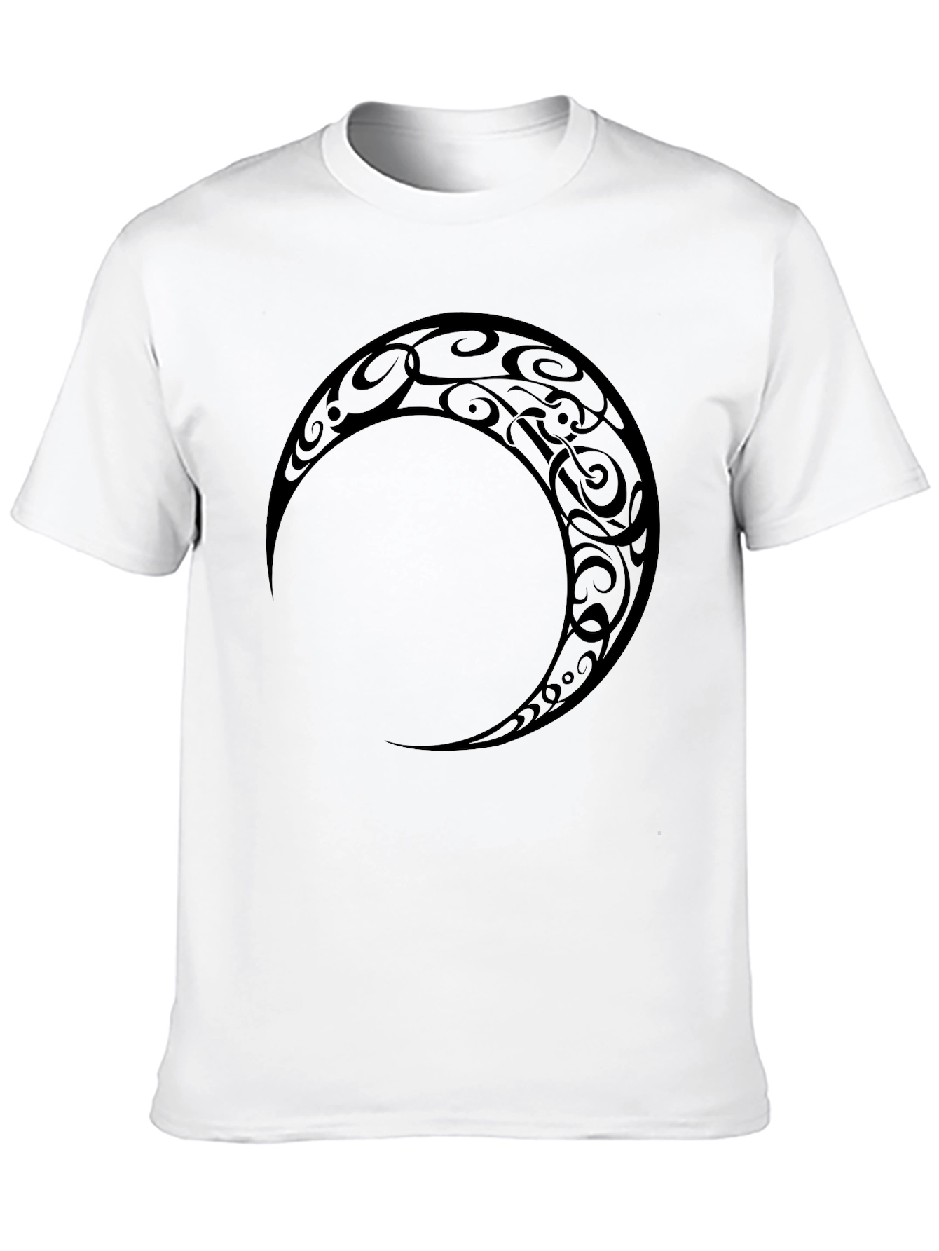 Tribal Crescent Moon Black T-Shirt