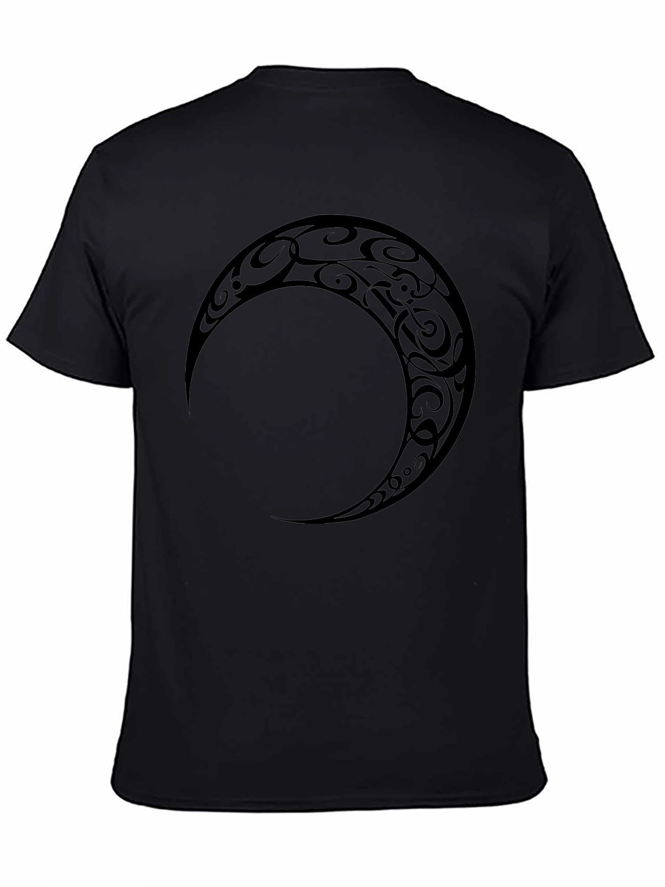 Tribal Crescent Moon Black T-Shirt