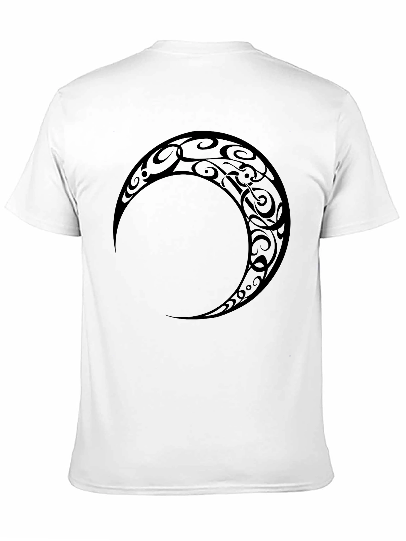Tribal Crescent Moon Black T-Shirt