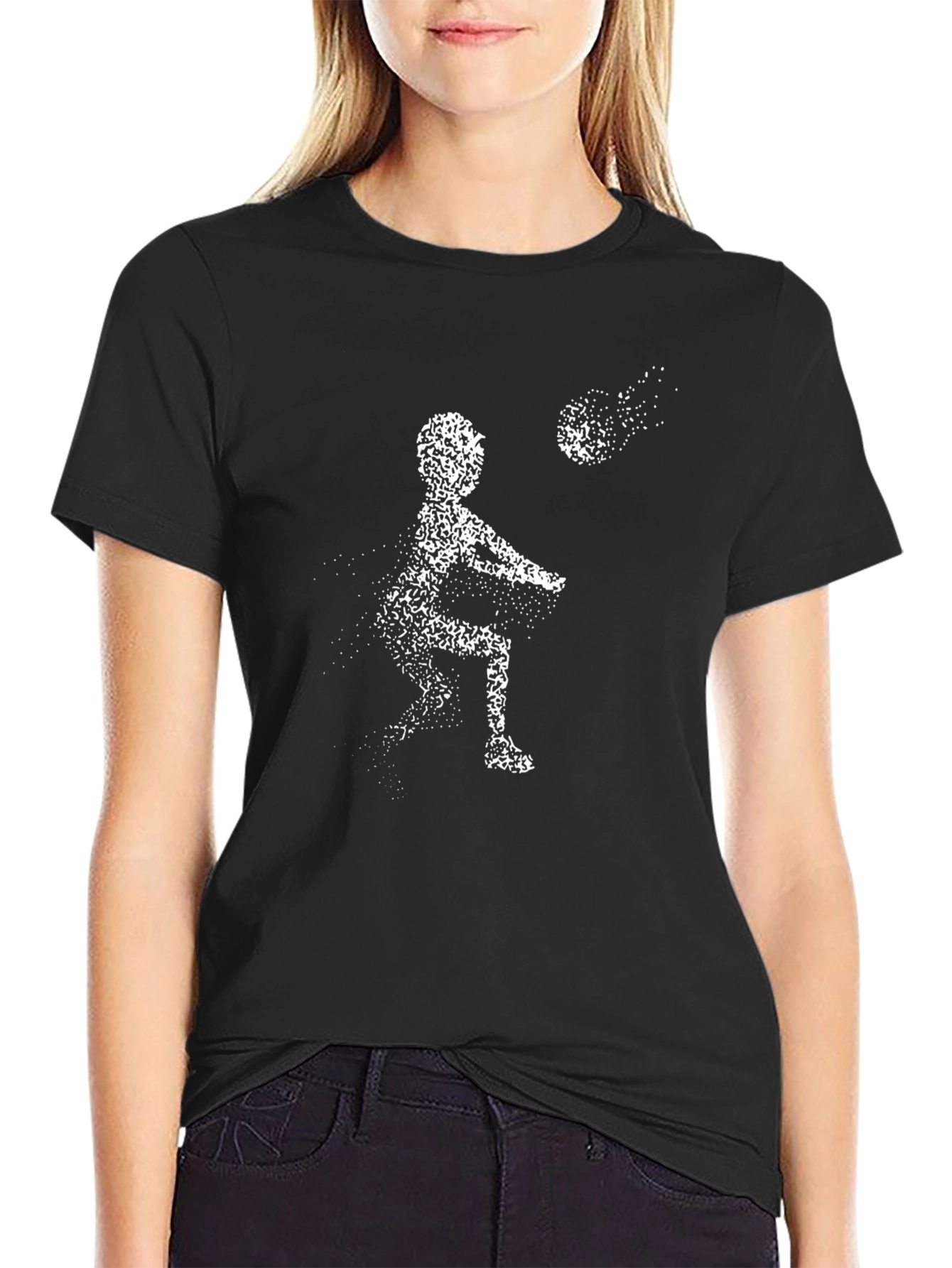 Volleyball Player Black Graphic Tee