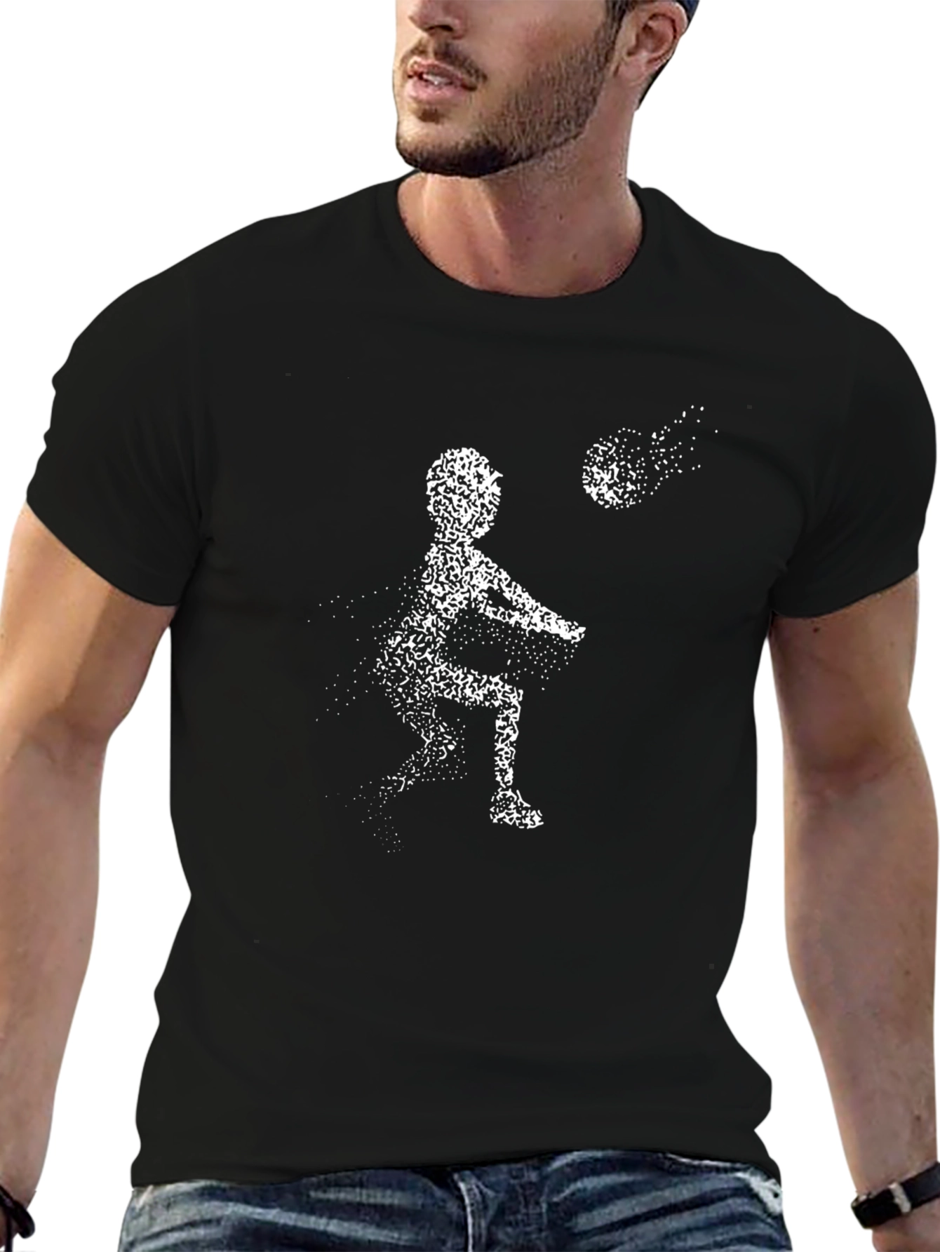 Volleyball Player Black Graphic Tee