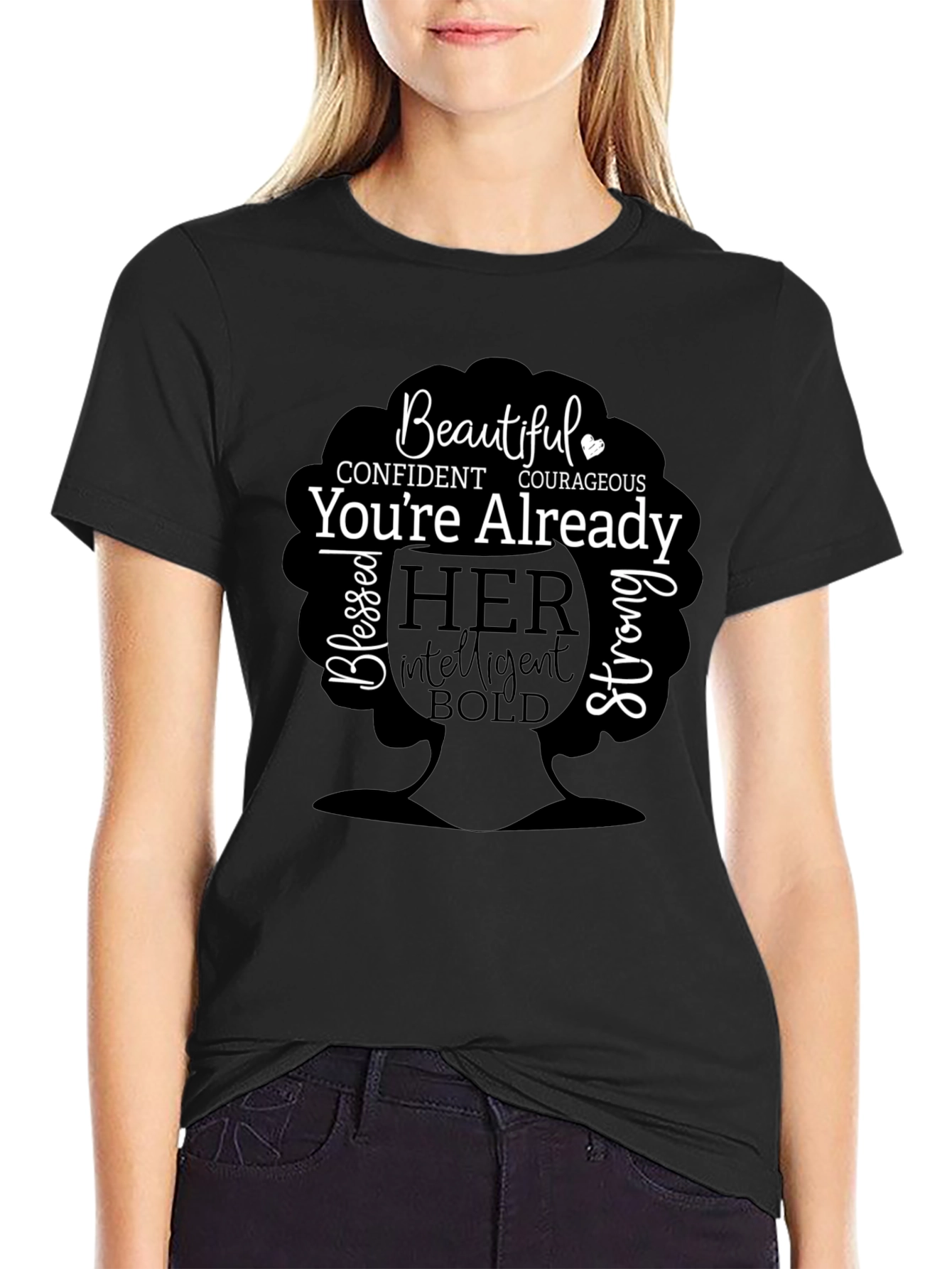 Empowered Woman Graphic Tee - Beautiful Confident Courageous