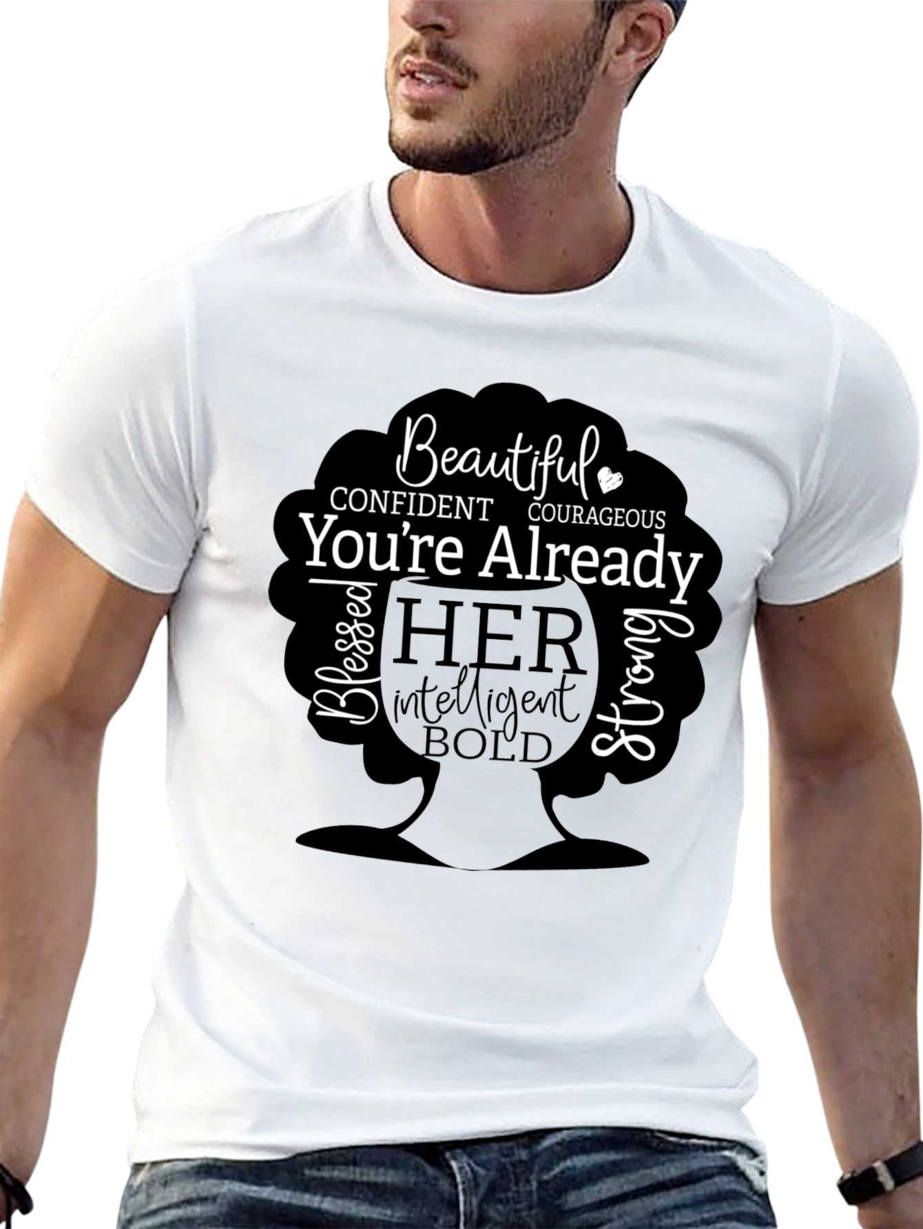 Empowered Woman Graphic Tee - Beautiful Confident Courageous