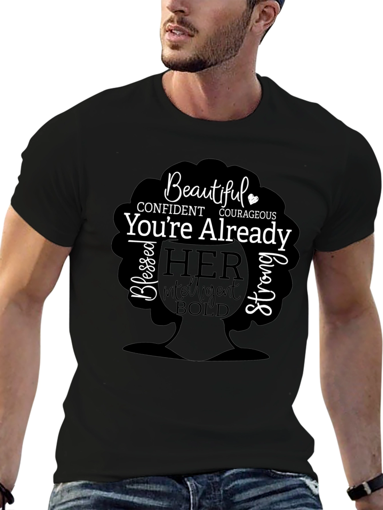 Empowered Woman Graphic Tee - Beautiful Confident Courageous